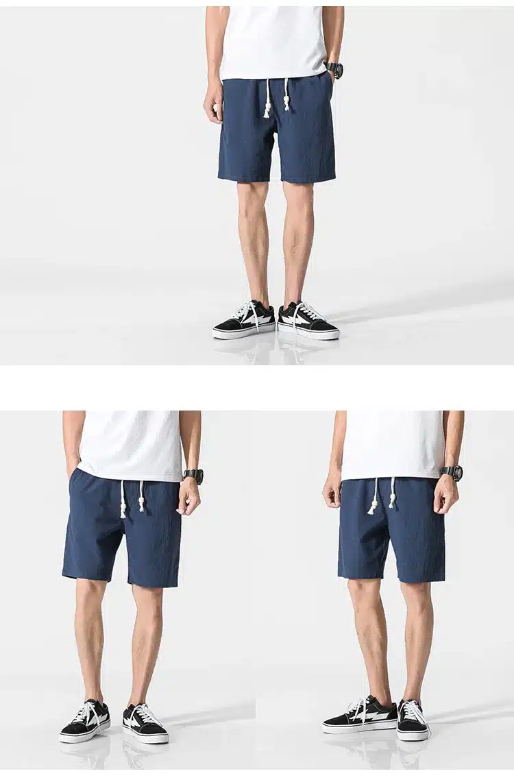 2018 Summer casual Shorts Men Linen Cotton solid loose man Drawstring soft Comfortable Flax shorts bermuda plus size 5XL K66 13