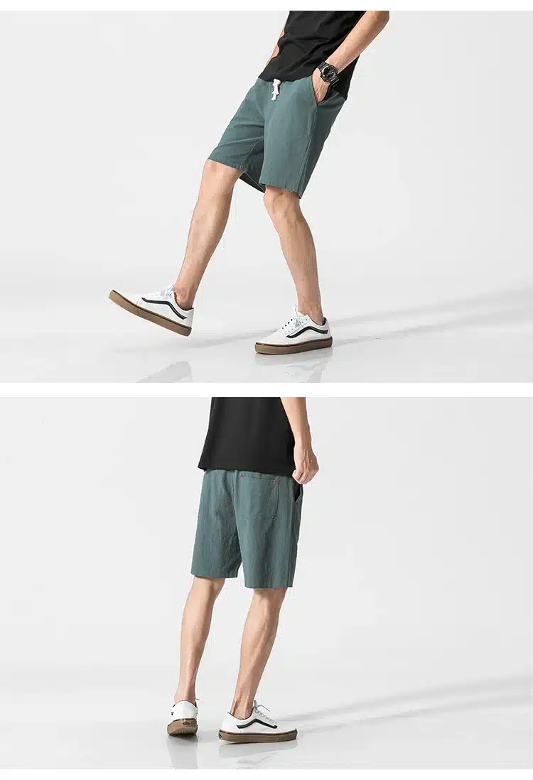 2018 Summer casual Shorts Men Linen Cotton solid loose man Drawstring soft Comfortable Flax shorts bermuda plus size 5XL K66 14