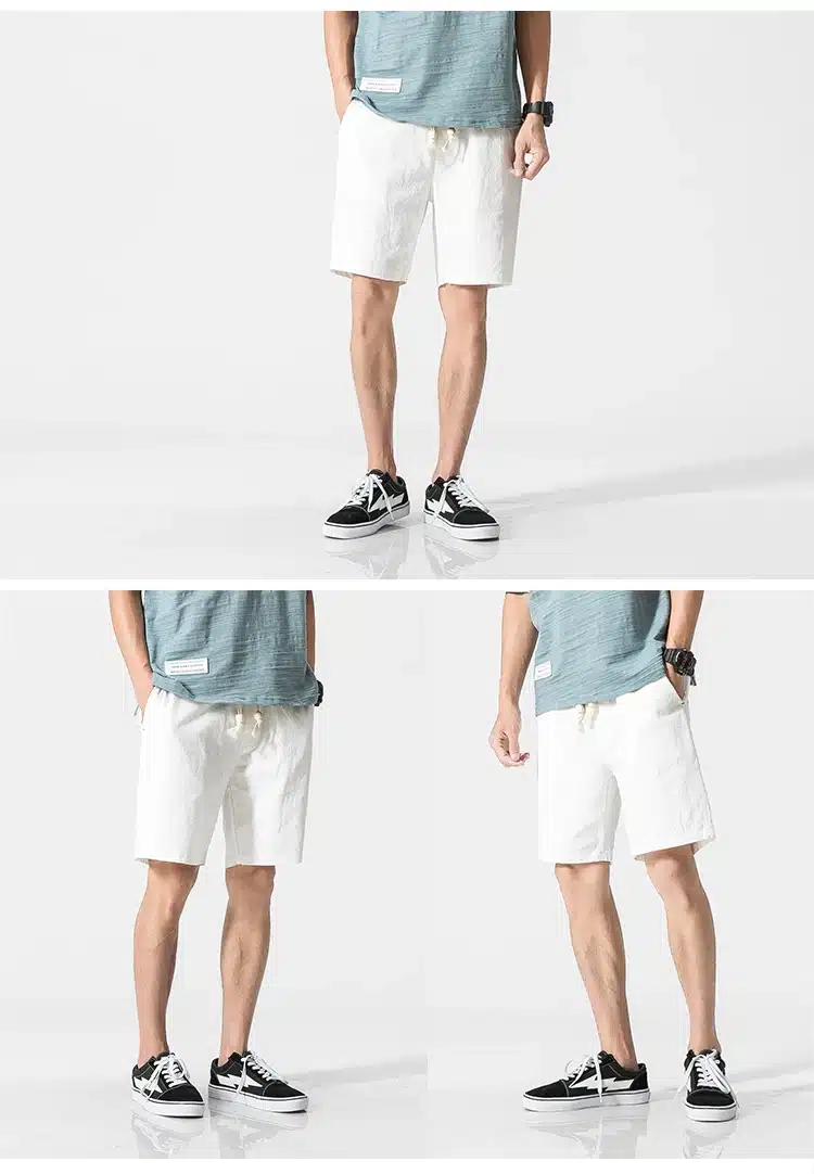 2018 Summer casual Shorts Men Linen Cotton solid loose man Drawstring soft Comfortable Flax shorts bermuda plus size 5XL K66 15