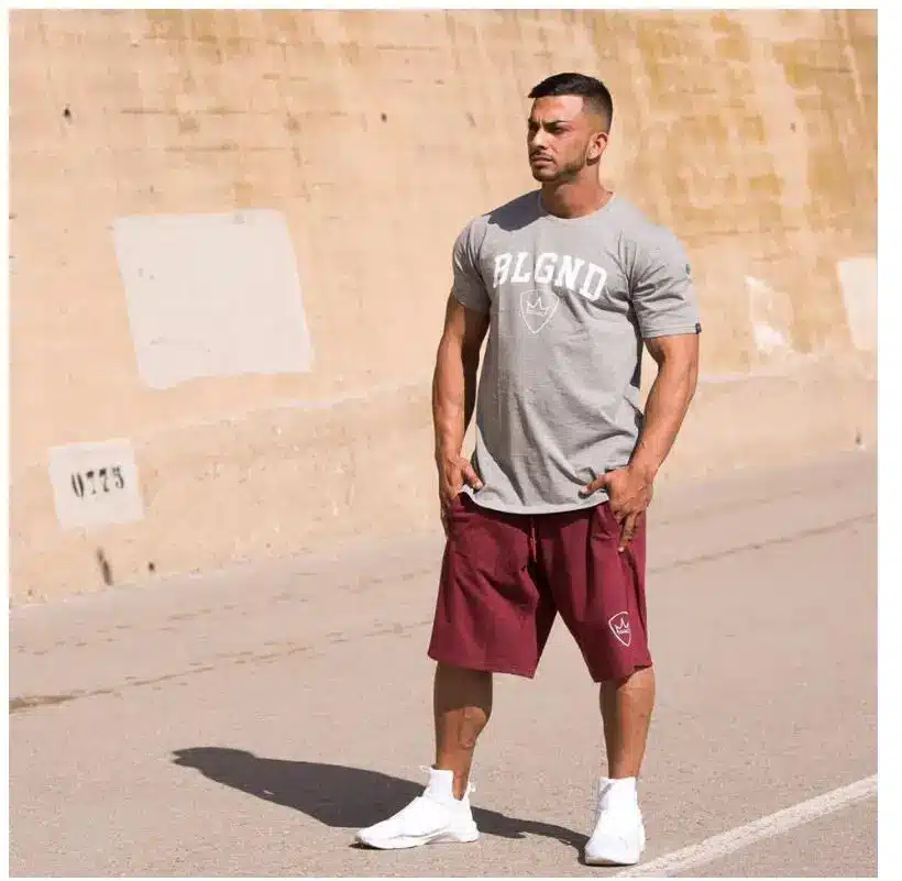 Men 2018 Summer New Loose Cotton Shorts Man Gyms Fitness Knee Length Sweatpants Male Jogger Workout Crossfit Brand Short Pants 18