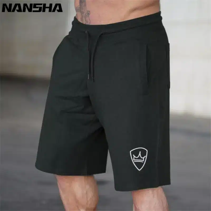 Men 2018 Summer New Loose Cotton Shorts Man Gyms Fitness Knee Length Sweatpants Male Jogger Workout Crossfit Brand Short Pants 26