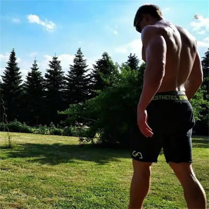 Mens gym cotton shorts Run jogging sports Fitness bodybuilding Sweatpants male workout training Brand Knee Length short pants 16