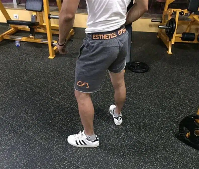 Mens gym cotton shorts Run jogging sports Fitness bodybuilding Sweatpants male workout training Brand Knee Length short pants 19