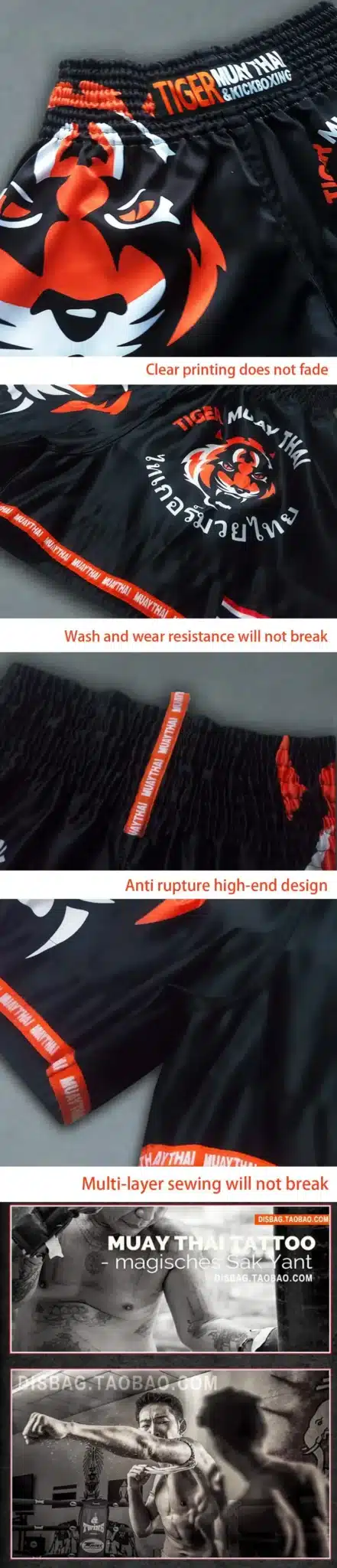 MMA Tiger Muay Thai boxing boxing match Sanda training breathable shorts muay thai clothing boxing Tiger Muay Thai mma 15