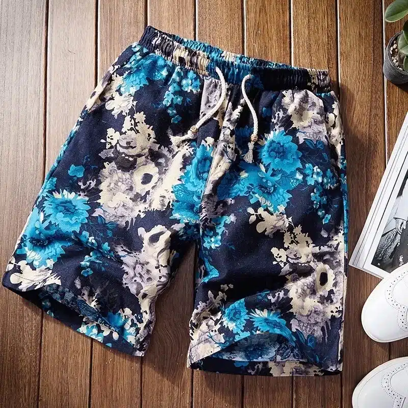 Mens Shorts Casual Shorts Men Drawstring Printed male 2019 Streetwear Summer Fashion Men Shorts Cotton Linen Beach 3