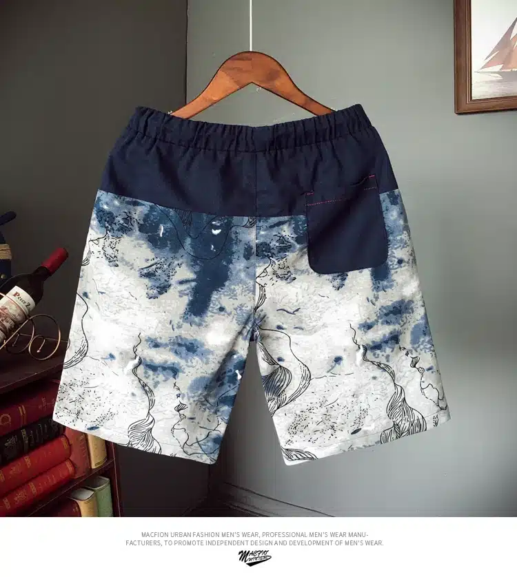 Men and women models leisure shorts fashion cotton and linen stitching 2019 summer brand beaded flowers printed beach shorts 23