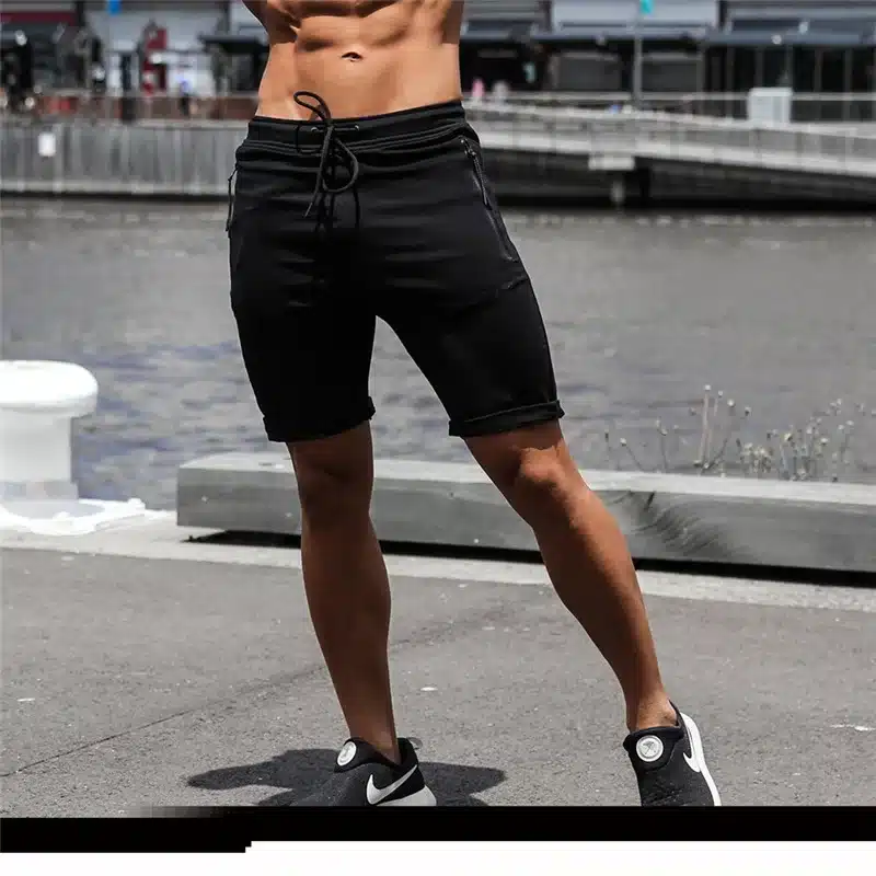 High Quality Cotton Men fitness Shorts Summer 2018 beach New Fashion The Pocket Zipper Garnish Short Pants Hot selling M-XXL 2