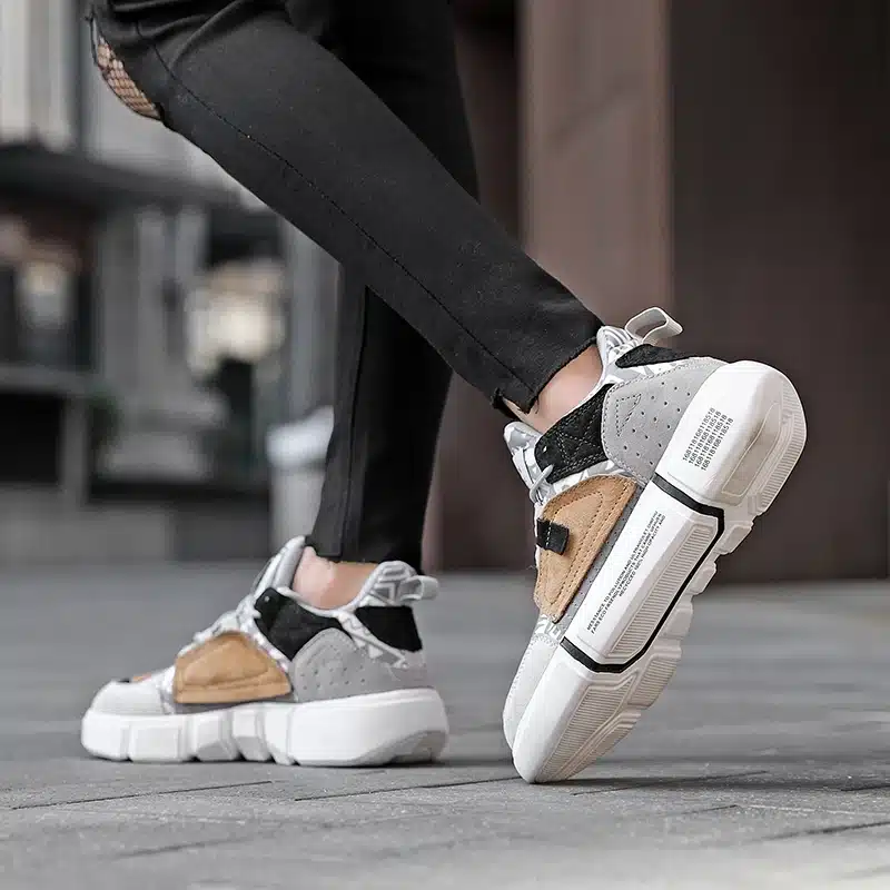 ADBOOV New 2019 Flat Sneakers Women Men Size 35-44 Leather + Canvas Chunky Shoes Chaussures Femme 6