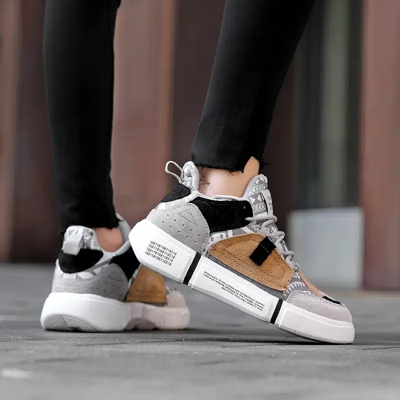 ADBOOV New 2019 Flat Sneakers Women Men Size 35-44 Leather + Canvas Chunky Shoes Chaussures Femme 7