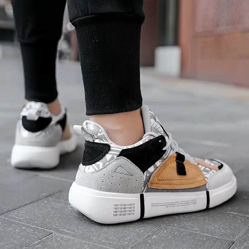 ADBOOV New 2019 Flat Sneakers Women Men Size 35-44 Leather + Canvas Chunky Shoes Chaussures Femme 12