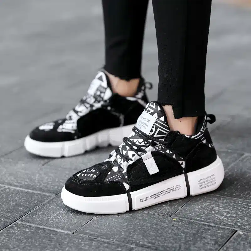 ADBOOV New 2019 Flat Sneakers Women Men Size 35-44 Leather + Canvas Chunky Shoes Chaussures Femme 13