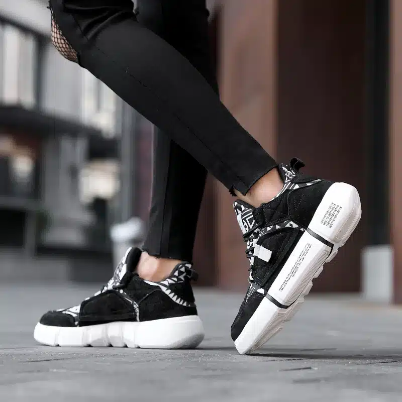 ADBOOV New 2019 Flat Sneakers Women Men Size 35-44 Leather + Canvas Chunky Shoes Chaussures Femme 14