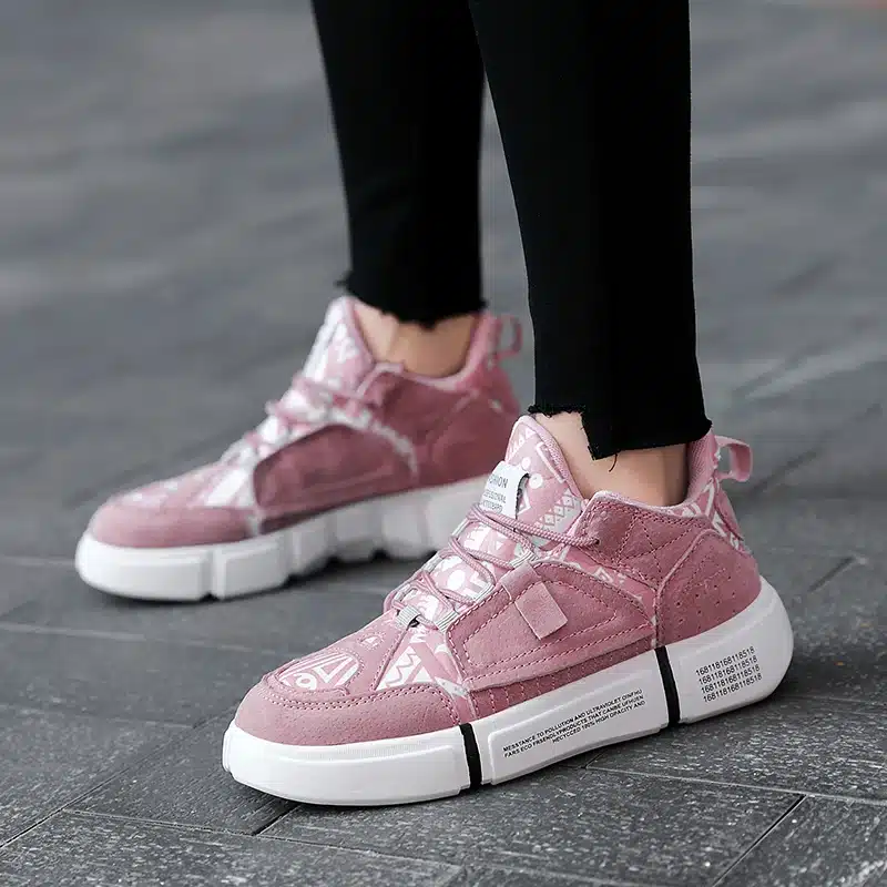 ADBOOV New 2019 Flat Sneakers Women Men Size 35-44 Leather + Canvas Chunky Shoes Chaussures Femme 21