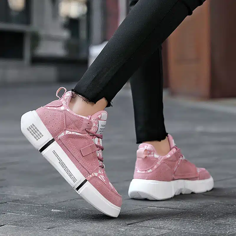 ADBOOV New 2019 Flat Sneakers Women Men Size 35-44 Leather + Canvas Chunky Shoes Chaussures Femme 22