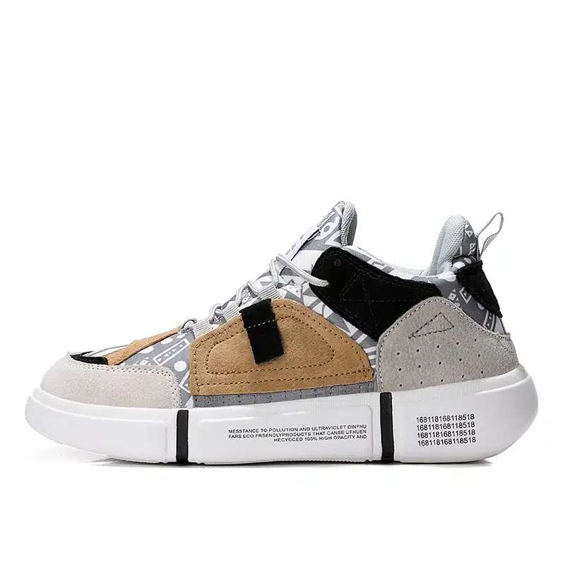 ADBOOV New 2019 Flat Sneakers Women Men Size 35-44 Leather + Canvas Chunky Shoes Chaussures Femme 32