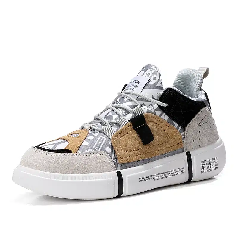 ADBOOV New 2019 Flat Sneakers Women Men Size 35-44 Leather + Canvas Chunky Shoes Chaussures Femme 33