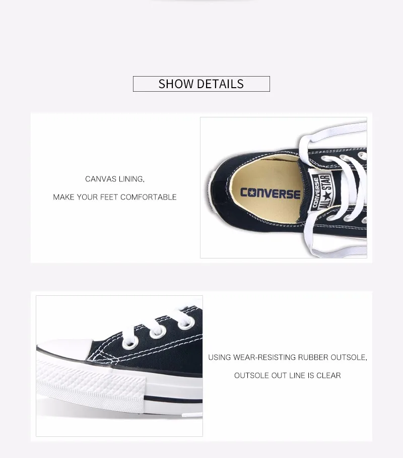 Original Converse classic all star canvas shoes men and women sneakers low classic Skateboarding Shoes 4 color 9