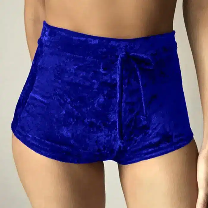 2017 Women Velvet Drawstring Shorts Casual High Waist Spring Summer Sexy Skinny Short Pants FS99 6