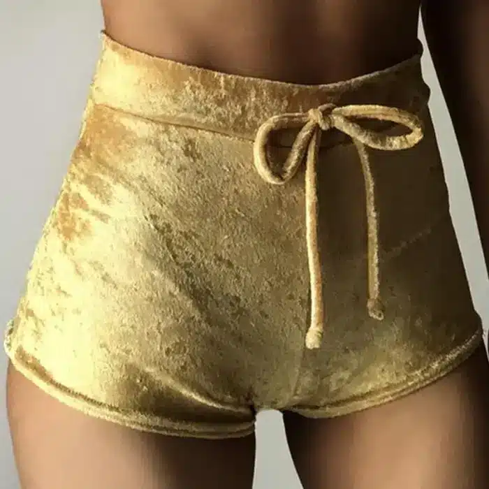 2017 Women Velvet Drawstring Shorts Casual High Waist Spring Summer Sexy Skinny Short Pants FS99 16
