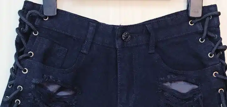 Danjeaner Sexy Ripped Hole Fringe Black Denim Shorts Women Lace Up Casual Pocket Jeans Shorts 2018 Plus Size Summer Hot Shorts 6