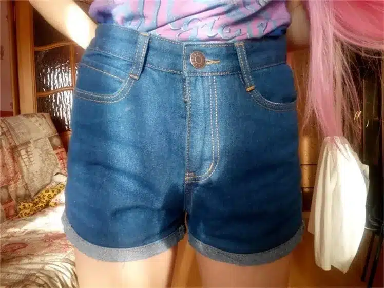 Vintage High Waist Crimping Denim Shorts Women 2019 Europe Style New Fashion Brand Slim Casual Femme Short Jeans Mujer Plus Size 8