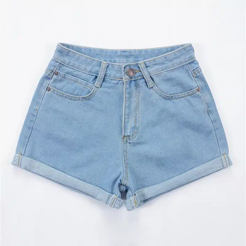 Vintage High Waist Crimping Denim Shorts Women 2019 Europe Style New Fashion Brand Slim Casual Femme Short Jeans Mujer Plus Size 14