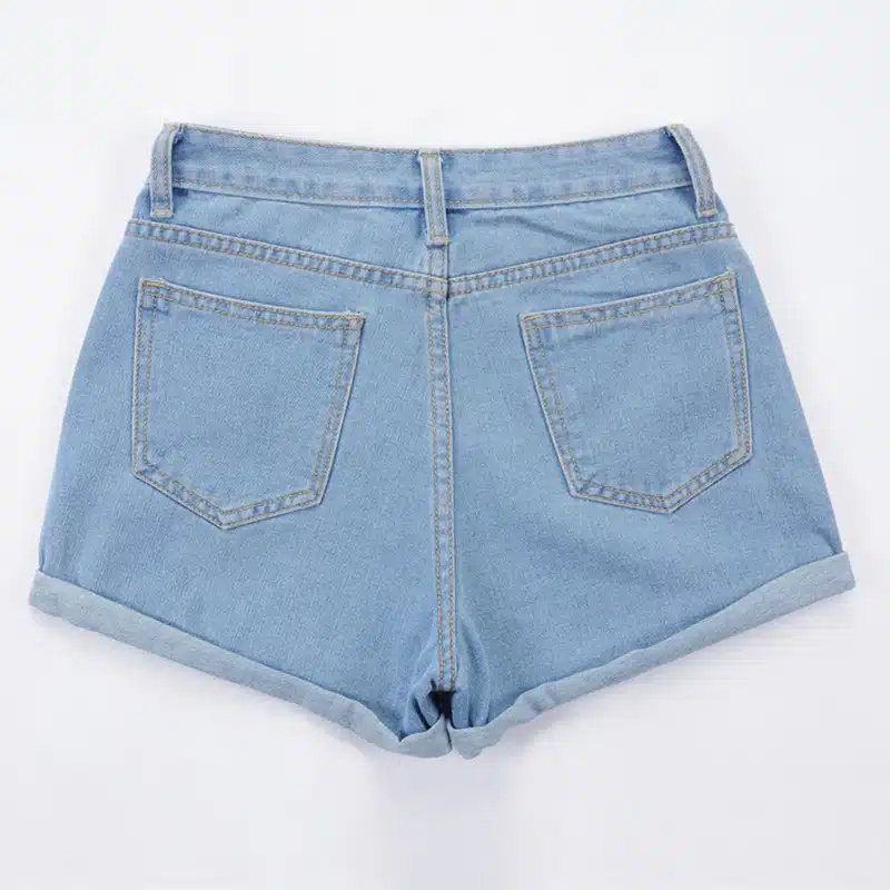 Vintage High Waist Crimping Denim Shorts Women 2019 Europe Style New Fashion Brand Slim Casual Femme Short Jeans Mujer Plus Size 15