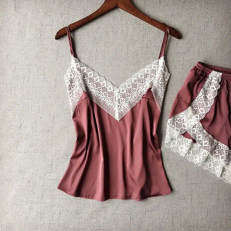 Lisacmvpnel Sexy Patchwork Lace Women Shorts Pajama Set Breathable Spaghetti Strap Female Lingerie 9