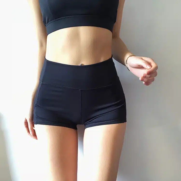 Coloravlue Soft Nylon Fitness Jogger Shorts Women High Waist Solid Sport Workout Shorts Slim Tummy Control Gym Athletic Shorts 19