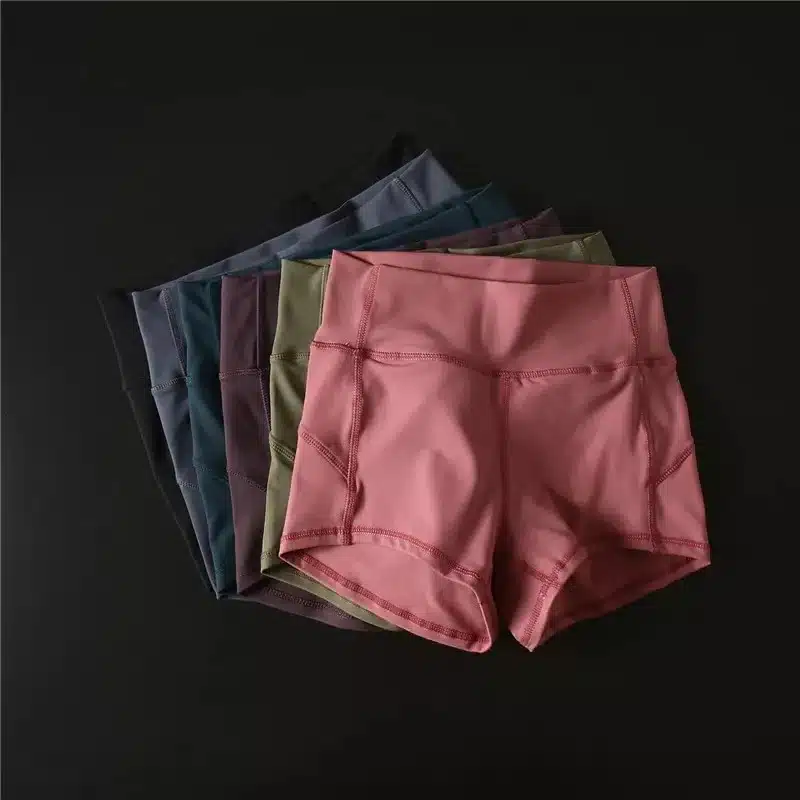 Coloravlue Soft Nylon Fitness Jogger Shorts Women High Waist Solid Sport Workout Shorts Slim Tummy Control Gym Athletic Shorts 41