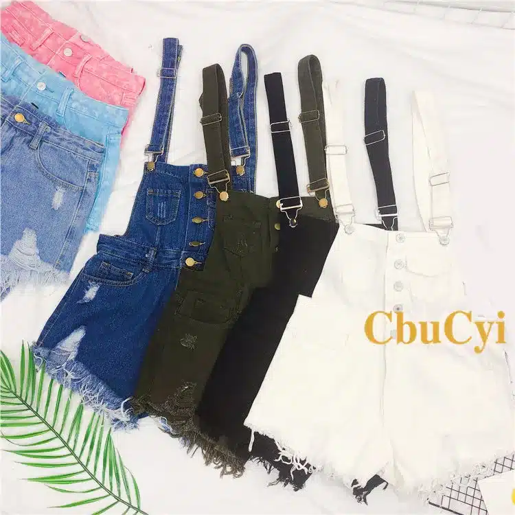 CbuCyi Fashion Denim Overalls for Women Jumpsuit Female Denim Rompers Womens Playsuit Salopette Straps Overalls Shorts Rompers 3