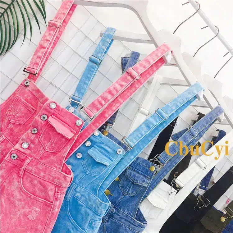 CbuCyi Fashion Denim Overalls for Women Jumpsuit Female Denim Rompers Womens Playsuit Salopette Straps Overalls Shorts Rompers 8