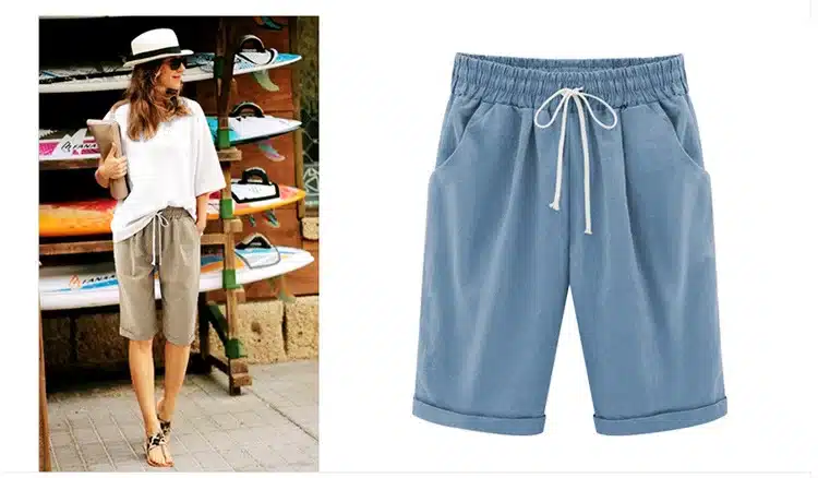 Summer Plus size Shorts Women Candy Color Elastic Waist Comfortable Cotton Short Female shorts M-6XL 8 Color 10