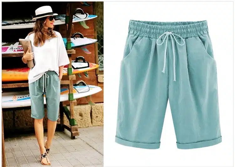 Summer Plus size Shorts Women Candy Color Elastic Waist Comfortable Cotton Short Female shorts M-6XL 8 Color 12