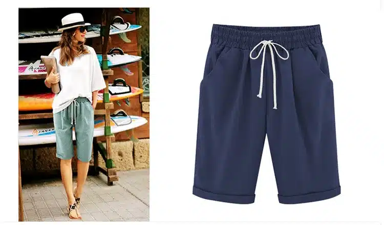 Summer Plus size Shorts Women Candy Color Elastic Waist Comfortable Cotton Short Female shorts M-6XL 8 Color 15