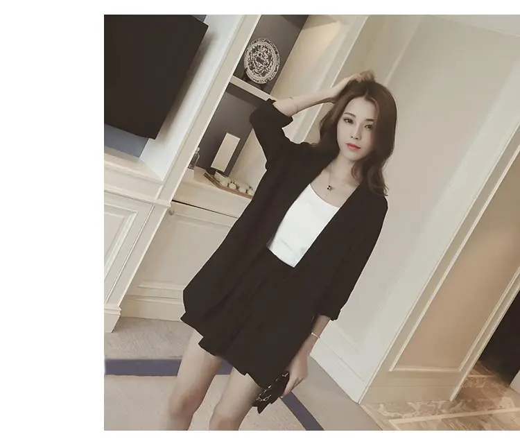Trytree Spring summer Women two piece set Casual tops + shorts plus size plaid Top Female Office Suit Set Women's 2 Piece Set 12