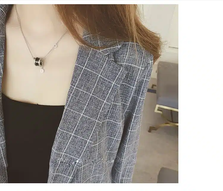 Trytree Spring summer Women two piece set Casual tops + shorts plus size plaid Top Female Office Suit Set Women's 2 Piece Set 27