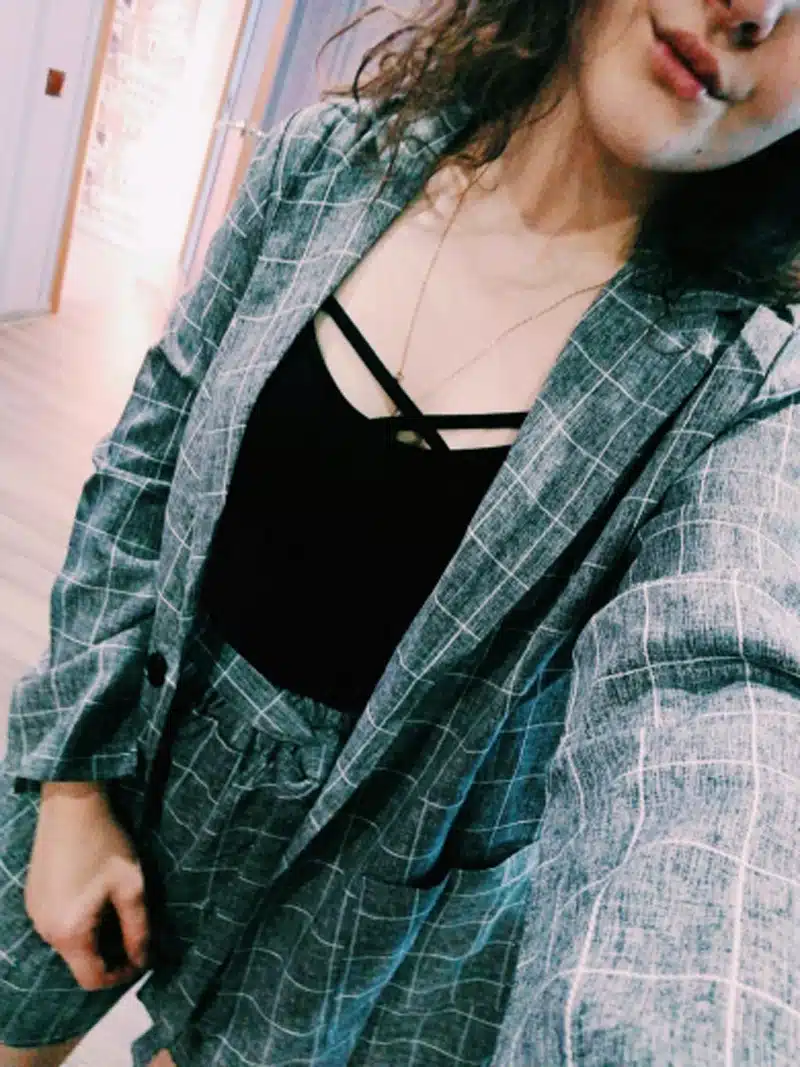 Trytree Spring summer Women two piece set Casual tops + shorts plus size plaid Top Female Office Suit Set Women's 2 Piece Set 36