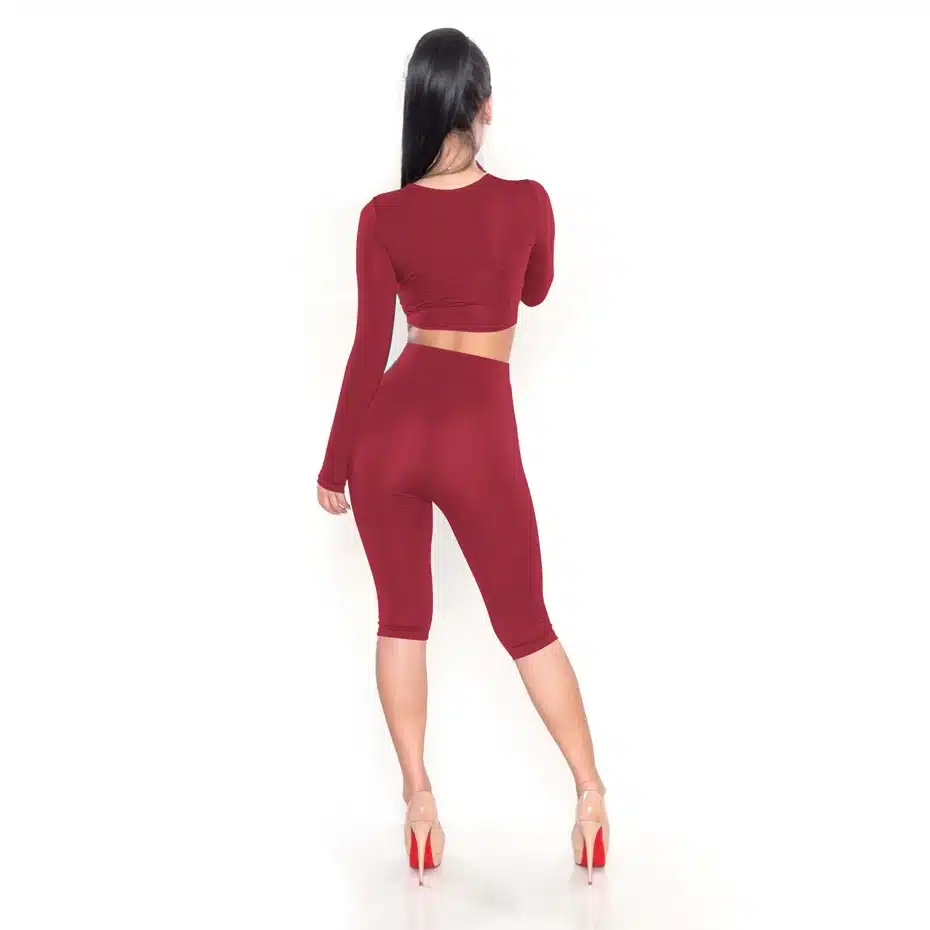 HAOYUAN 2 Piece Set Women Sexy Long Sleeve Top+Biker Shorts Track Suit Bodycon Tracksuit Casual Two Pieces Outfits Sweatsuit 34