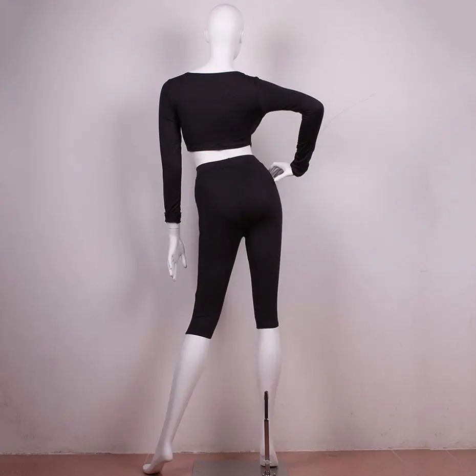 HAOYUAN 2 Piece Set Women Sexy Long Sleeve Top+Biker Shorts Track Suit Bodycon Tracksuit Casual Two Pieces Outfits Sweatsuit 37
