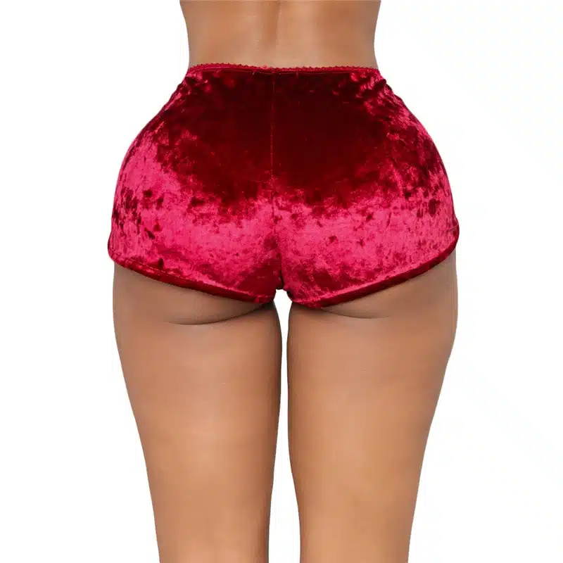 Adogirl Women Velvet Tracksuit Sexy V Neck Spaghetti Straps Crop Top + Shorts Fashion Night Club Suits Two Piece Set Outfits 17