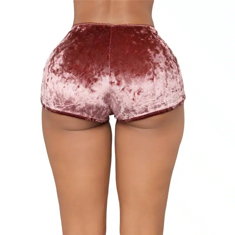 Adogirl Women Velvet Tracksuit Sexy V Neck Spaghetti Straps Crop Top + Shorts Fashion Night Club Suits Two Piece Set Outfits 25