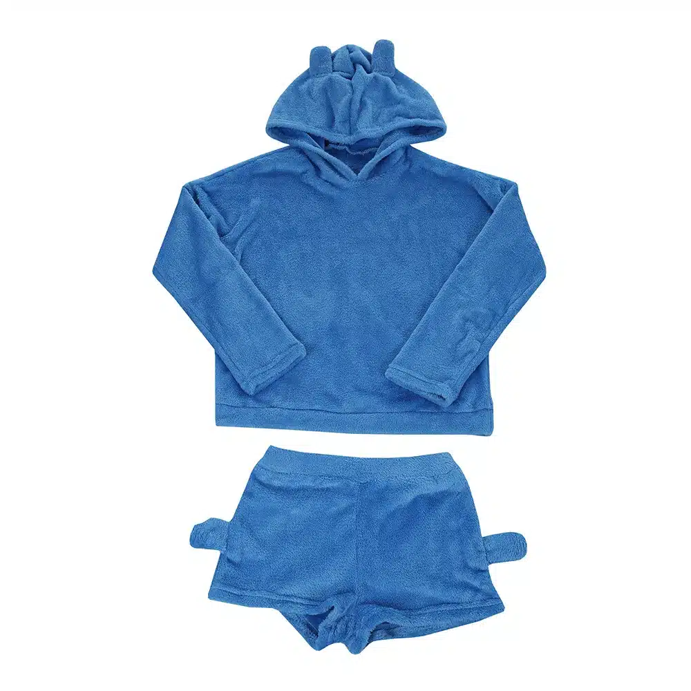 Women Coral Velvet Suit Two Piece Autumn Winter Pajamas Warm Sleepwear Cute Cat Meow Pattern Hoodies Shorts Set VANGULL 2018 New 22