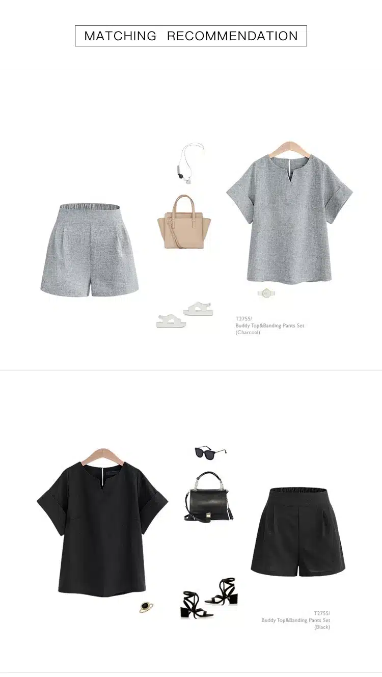 Trytree Spring summer Women two piece set Casual Cotton tops + short Soild Female Office plus size Suit Set Short Sleeve Sets 14