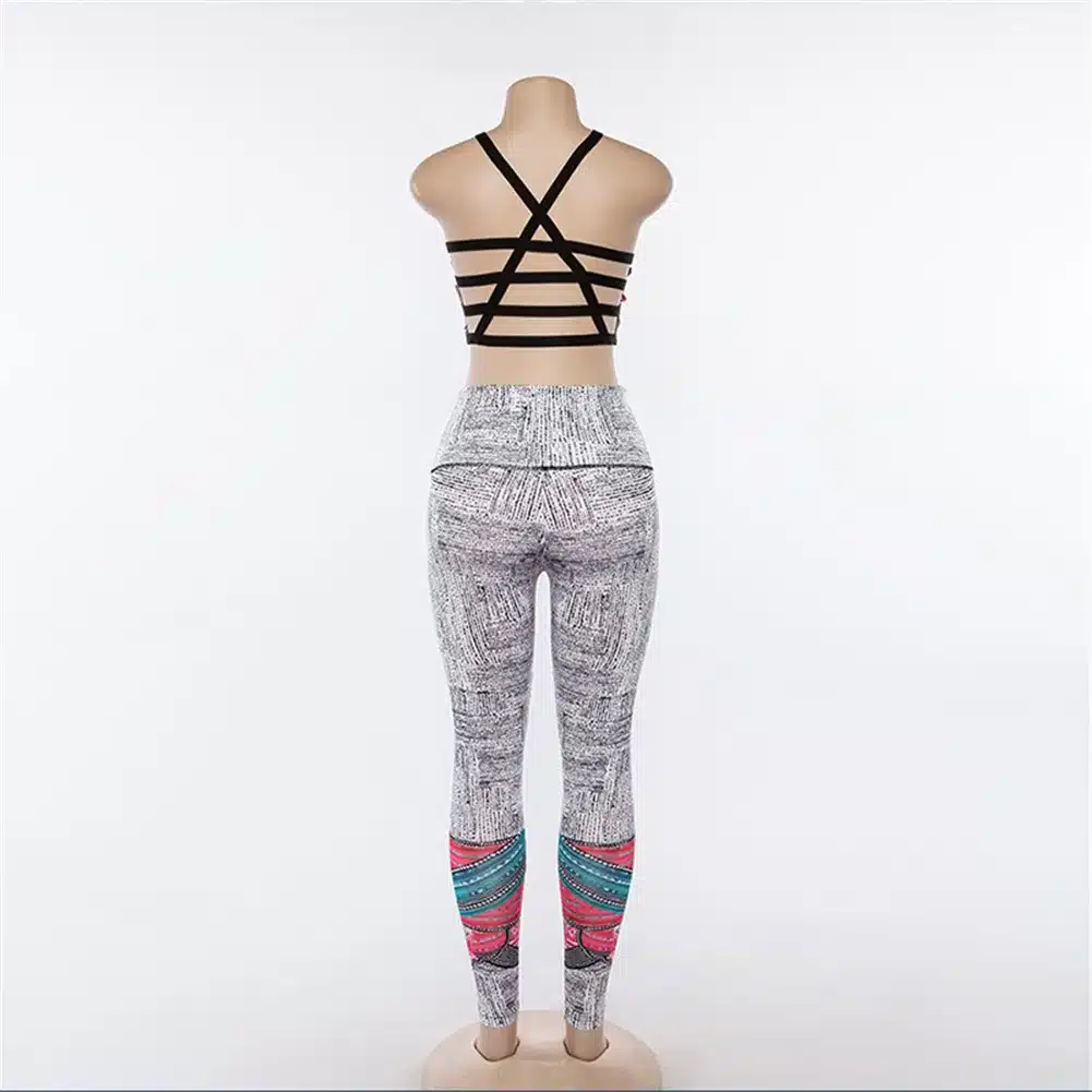 Tracksuit Women Yoga Set Breathable Quick Dry Fitness Sport Suit Workout Clothes Sportswear 2 Piece Printed Women Bra Long Pants 18