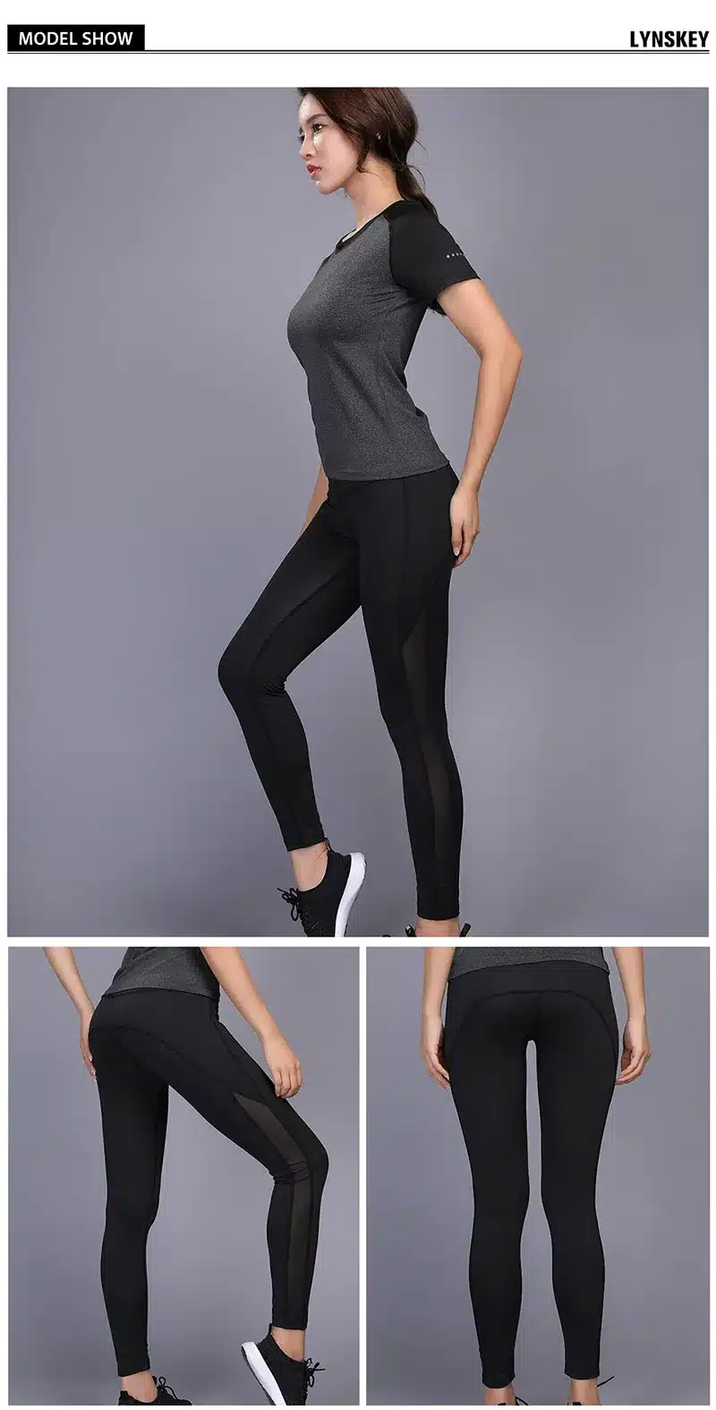 BINTUOSHI Sexy Yoga Set Women Fitness Running TShirt + Pants Breathable Gym Workout Clothes Compressed Yoga Leggings Sport Suit 16