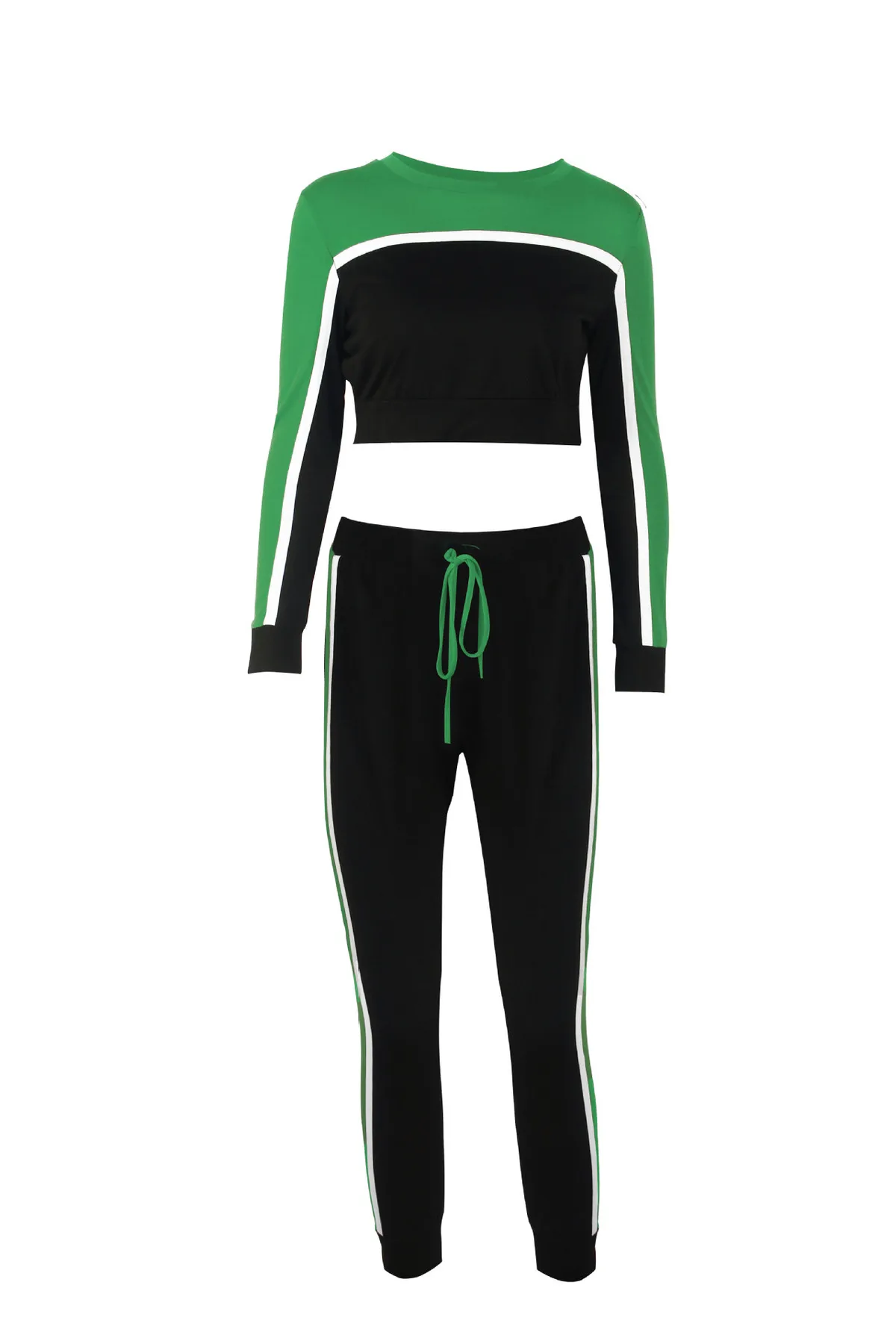 Women Yoga Set Gym Clothing Patchwork Seamless Leggings+Cropped Top Workout Sport Suit Women Long Sleeve Fitness Set Sportwear 43
