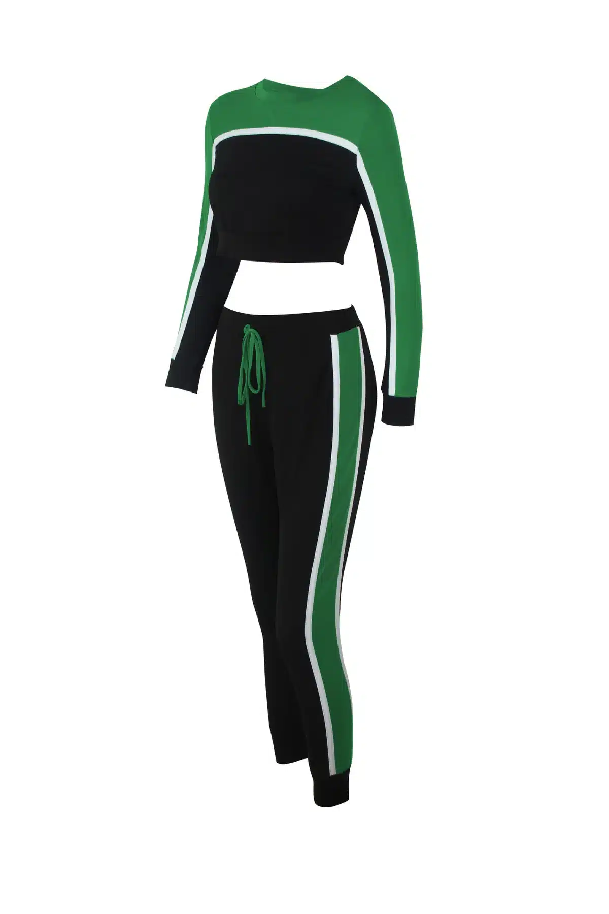 Women Yoga Set Gym Clothing Patchwork Seamless Leggings+Cropped Top Workout Sport Suit Women Long Sleeve Fitness Set Sportwear 44