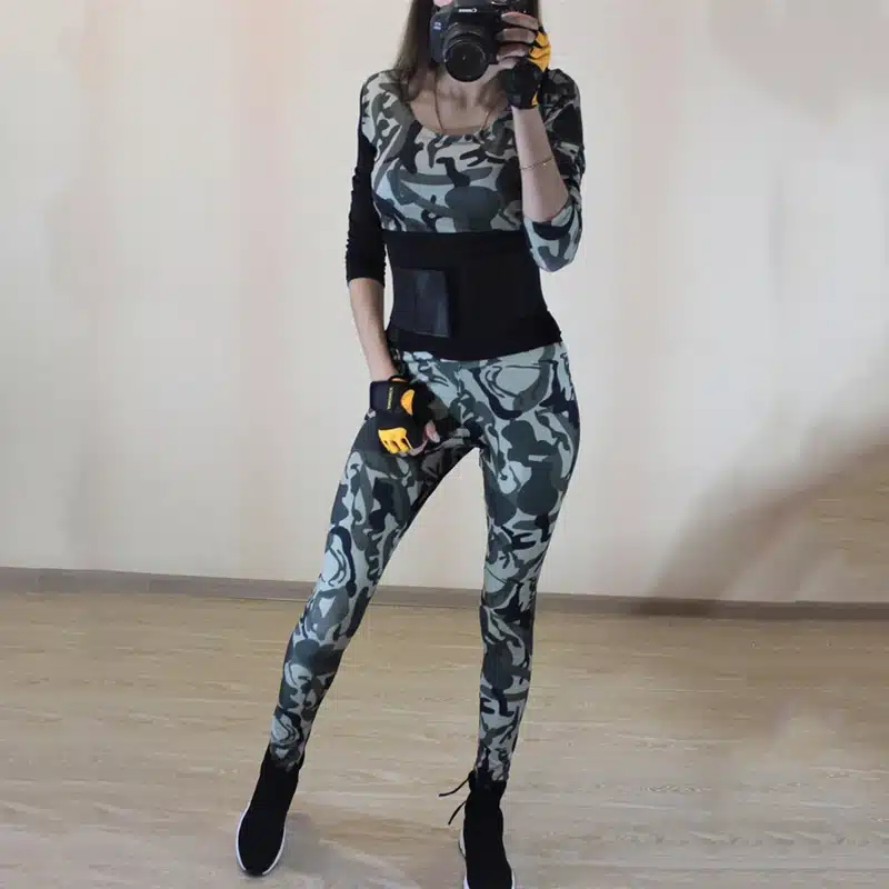 Yoga Set Woman Sportswear Fitness Sport Suit Tracksuit Women Camouflage Compressed Yoga Leggings Workout Clothes Gym Clothing 12