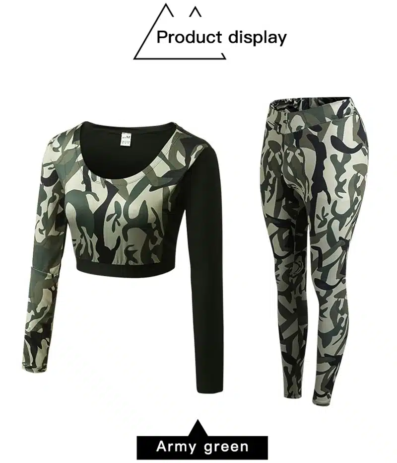 Yoga Set Woman Sportswear Fitness Sport Suit Tracksuit Women Camouflage Compressed Yoga Leggings Workout Clothes Gym Clothing 22